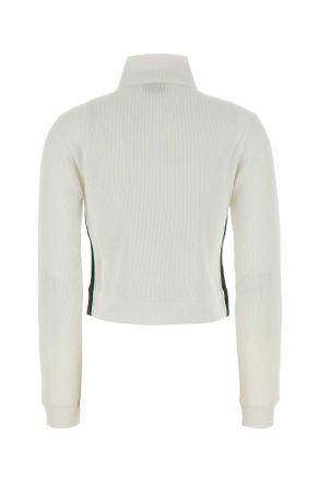 Gucci Womens White Jersey Sweatshirt Exterior: Polyester Cotton Maglieria Sweater