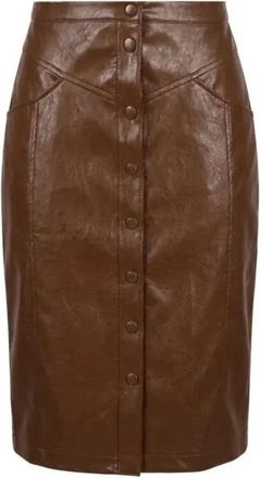 Am&eacute;lie & Am&eacute;lie Fernie Rok - Dames - Leren & Su&egrave;de rokken - Bruin - XL - Leer - Rokken