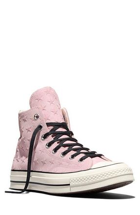 Converse Gender Inclusive Chuck 70 Stars Suede High Top Sneaker in New Found Bloom/Egret/Black at Nordstrom, Size 7.5