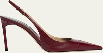 Tom Ford 85mm Shiny Kid Leather Slingback Pumps
