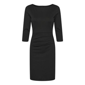 Kaffe Abito Nero Profondo Drappeggiato LS - - Dresses - Donna - Nero - M