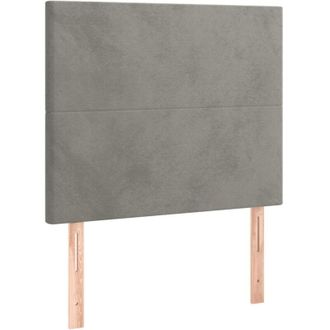 vidaXL Cabecero Con Luces Led Terciopelo Gris Claro 80x5x118/128 Cm Vidaxl