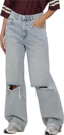 Catwalk Junkie Jeans, Dames, Blauw, W31, Super Loose Fit Jeans Damaged