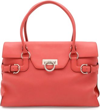 Ferragamo Pink Leather Shoulder Bag Tote Bag (Pre-Owned)