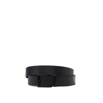 Emporio Armani Accessoires, Heren, Blauw, ONE Size, Klassieke Leren Riem met Verstelbare Gesp