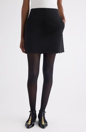 Chlo&eacute; Scalloped Miniskirt in Black at Nordstrom, Size 10 Us