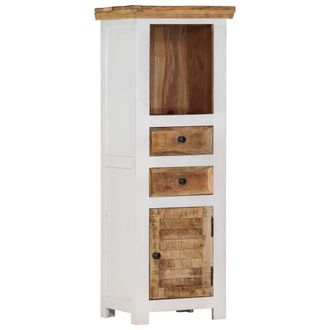 vidaXL Aparador Alto Madera Mango Y Acacia Marr&oacute;n Blanco 40x30x110 Cm Vidaxl