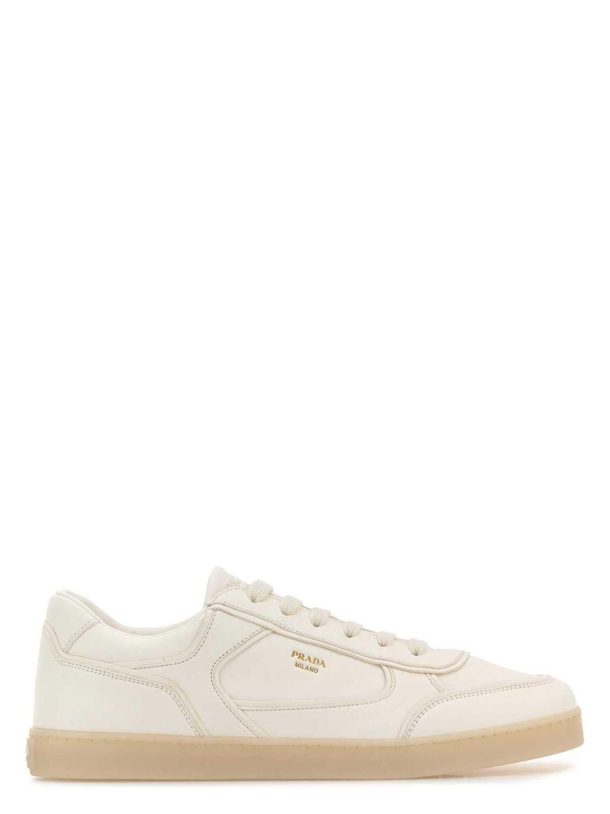 Prada: White Leather Sneakers now up to −27% | Stylight