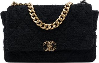 Chanel Pre-owned 19 Flap Bag - Dames - Vintage Schoudertas - Zwart - ONE Size - Leer - Vintage