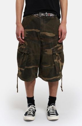 Jaded London Camo Oversize Cotton Cargo Shorts at Nordstrom, Size 34