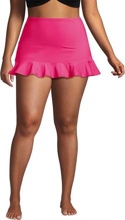 Lands End Ruffle Hem Mini Swim Skirt in Pink Azalea at Nordstrom, Size 16W