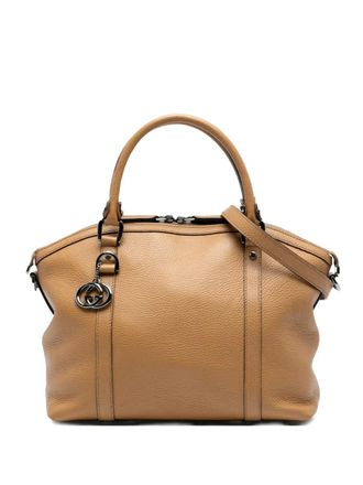 Gucci 2016-2025 Leather GG Charm Dome satchel - Brown