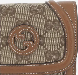 Gucci Womens Blondie Card Holder Beige, Brown Polyester Wallets & Purses