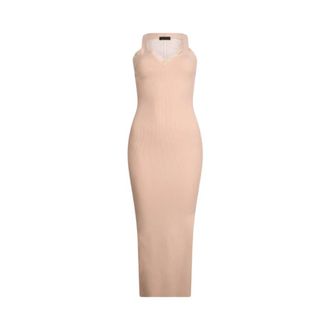 Liu Jo Gebreide jurk met kanten rug - Dames - Casual kleedjes - Roze - M - Kleedjes