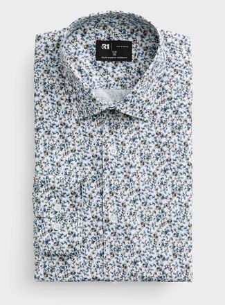 Le 31 Mens Painterly foliage shirt Modern fit
