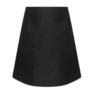 Alexander McQueen Asymmetrische A-lijn rok - Dames - Rokken - Zwart - Maat: XS Zijde