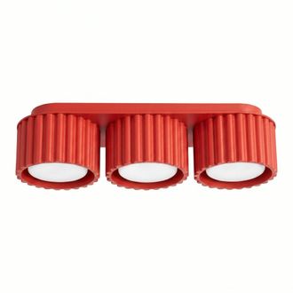 Sollux Lighting Plafone rojo aluminio alt. 8 cm