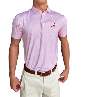 Johnnie-O Alabama Slade Performance Jersey Polo In Crimson