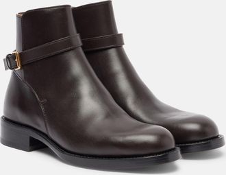 The Row Nobilis leather ankle boots