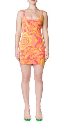 PriscaVera Open Back Terry Mini Dress In Pink Lemonade