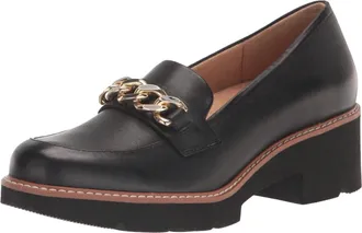Naturalizer Desi Loafer Women Black Leather Lug Sole Comfort Shoes HTAT1404