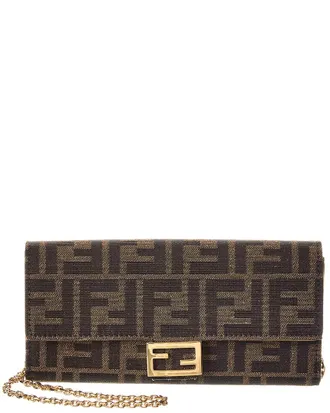 Fendi Fendi Ff Diamonds Jacquard Wallet On Chain