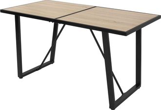 ML Design Mesa de comedor aspecto roble rectangular para 6 personas