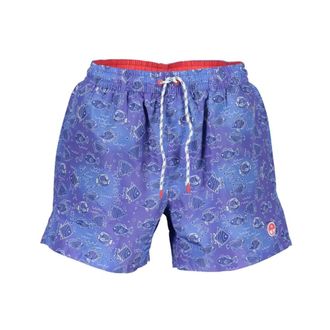 North Sails Beachwear, male, Blue, Size: S Patterned Swim Boxer with Pockets