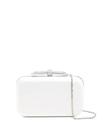 Mach & Mach crystal-embellished clutch bag - White