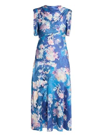 Erdem floral-print midi dress - Blue
