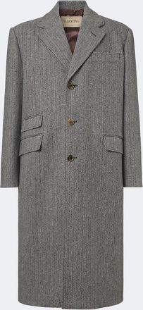 Valentino Herringbone virgin wool coat
