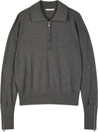 Patrizia Pepe T-Shirts - Dames - Ronde hals truien - Grijs - M - Truien & Vesten