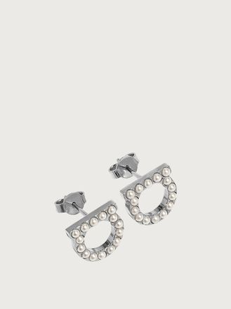 Ferragamo Women Gancini pearls earrings Gold