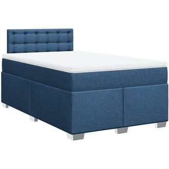 vidaXL Cama Box Spring Con Colch&oacute;n Tela Azul 120x190 Cm Vidaxl