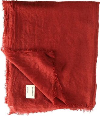 Frenckenberger fringed scarf - unisex - Cashmere - One Size - Red