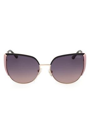 Guess Cat Eye Sunglasses in Black/Other /Gradient Smoke at Nordstrom Rack
