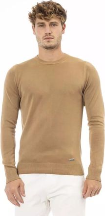 Baldinini Mens Camel Crew Neck Knit Sweater Ba23668 - Brown Cotton - Size EU 50 (Mens)