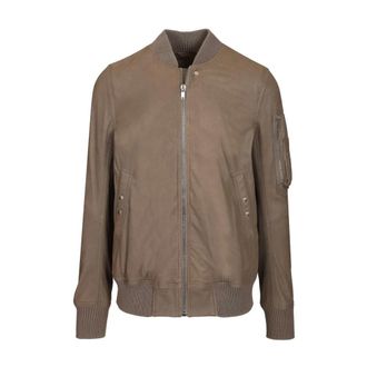 Rick Owens Lamsleren Bomberjack - Heren - Bomber jackets - Beige - M - Leer - Jassen