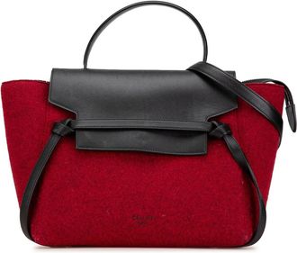 Celine Hobo Bags - 2016 Mini Felt and Calfskin Belt Satchel - Gr. unisize - in Rot - für Damen