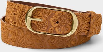 Simons Womens Embossed embellishment suede belt
