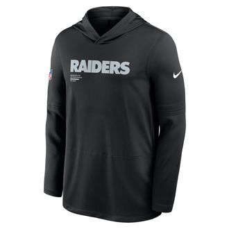 Nike Las Vegas Raiders Pure Fury Sideline Nike Mens Dri-FIT NFL Long-Sleeve Hooded Top in Black | 03B900A8D-P8B