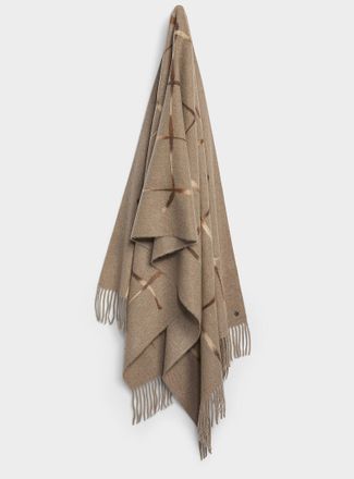 Fraas Womens Felted check ultra-soft scarf