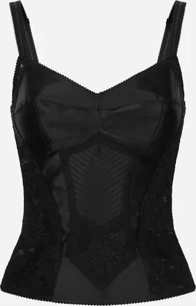トップス MAISON MARGIELA Draped-panel bustier top Maison Margiela Corset Top in Black | FWRD