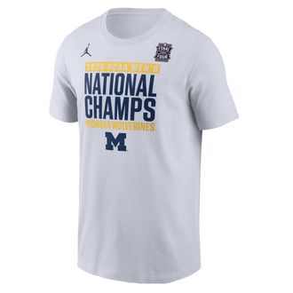 Nike Jordan Mens Michigan (Team) Jordan College T-Shirt in White | M11332P464FFMI-WHT