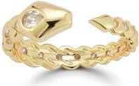 Chloe and Madison Snake Cubic Zirconia Split Shank Ring in Gold at Nordstrom Rack, Size 8