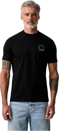 Karl Lagerfeld T-shirt met ronde hals - Heren - T-shirts - Zwart - M - Katoen - Tops