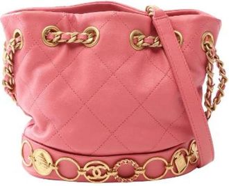 Chanel Pre-owned Matelasse Lambskin Shoulder Bag - Dames - Vintage Tas - Roze - ONE Size - Leer - Vintage