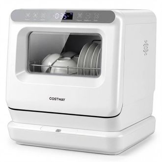 Costway Costway Countertop Dishwasher Portable Dishwasher w/8.25 L Built-in Water Tank in White
