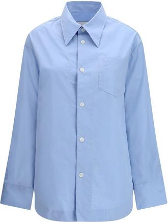 Ami Blue Cotton Dress Womens Shirt