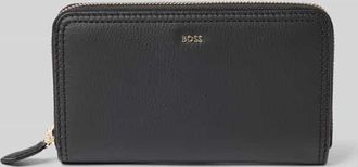 HUGO BOSS Portemonnaie aus echtem Rindsleder Modell LENAH ZIPAROUND in Black, Gr&ouml;&szlig;e 1